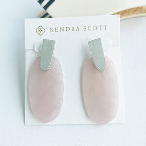 Kendra Scott Aragon Silver Rose Quartz Earrings